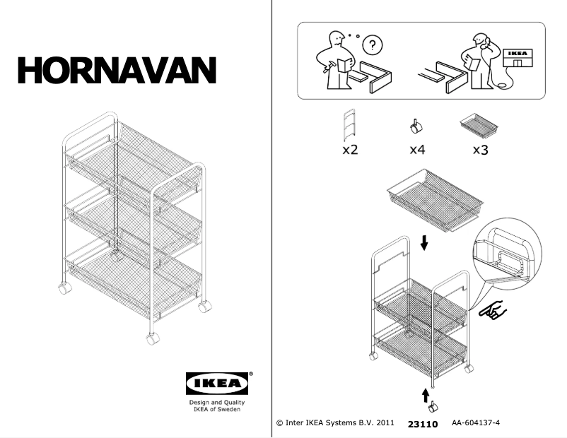 Page 1 de la notice Manuel utilisateur Ikea HORNAVAN 702.438.73