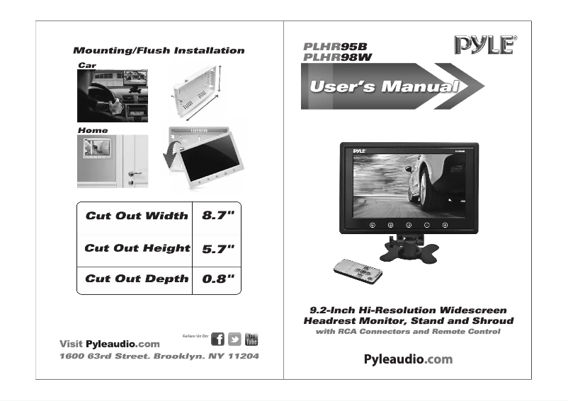 Page 1 of the manual User Manual Pyle PLHR95B