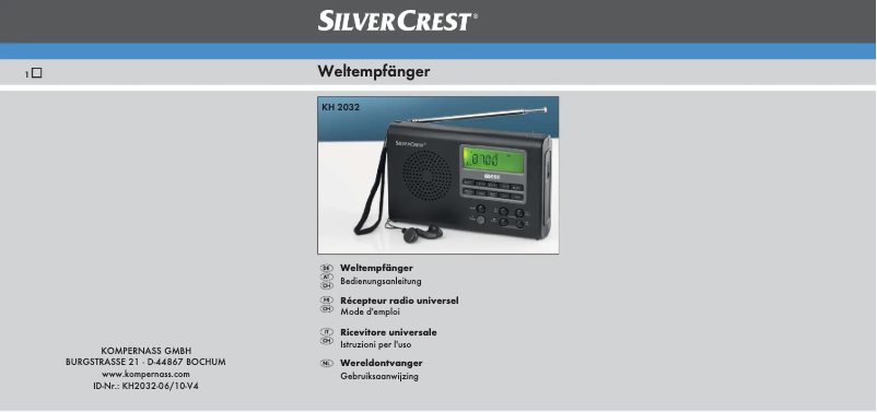 Page 1 de la notice Manuel utilisateur SilverCrest KH 2032