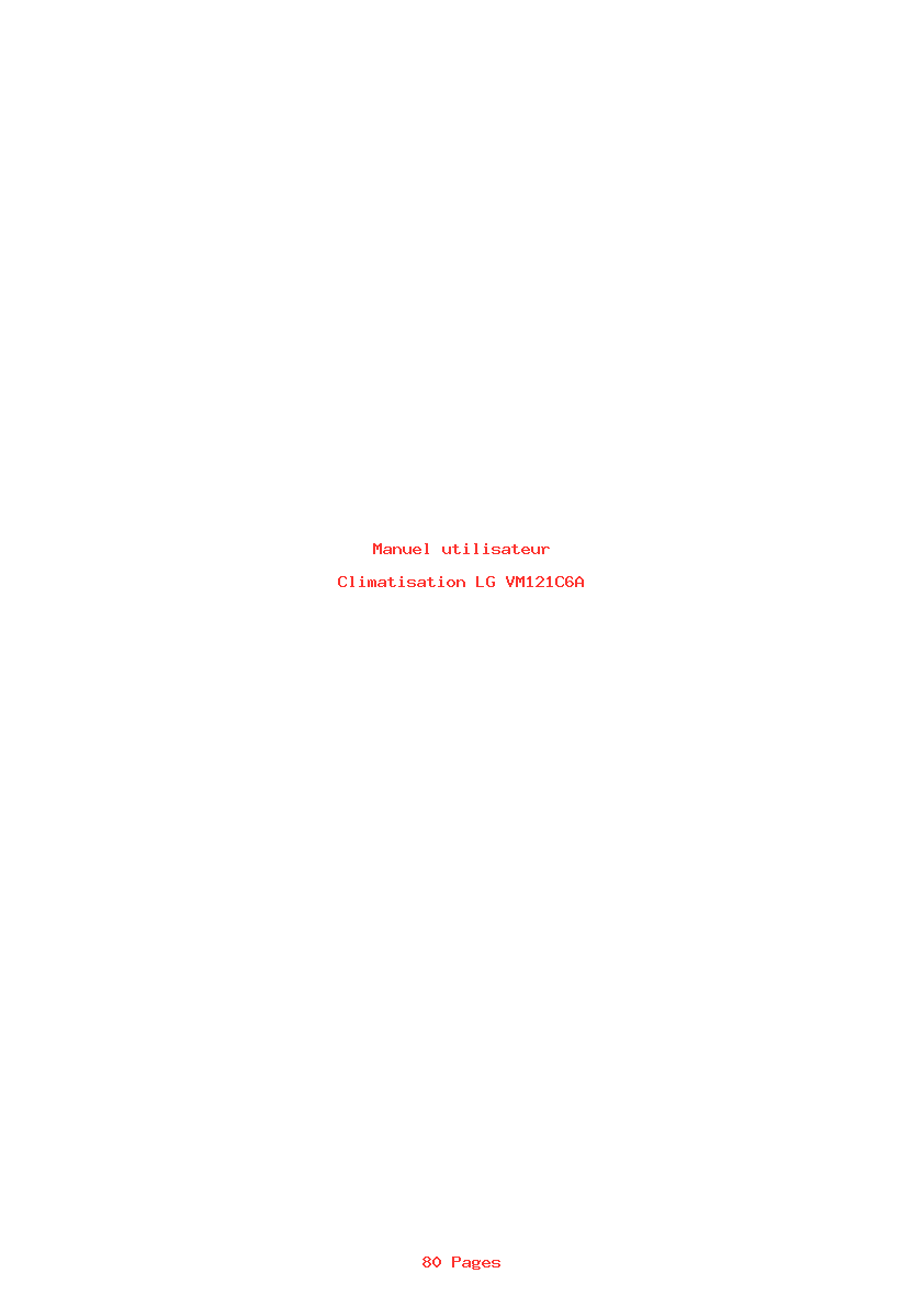 Page 1 de la notice Manuel utilisateur LG VM121C6A