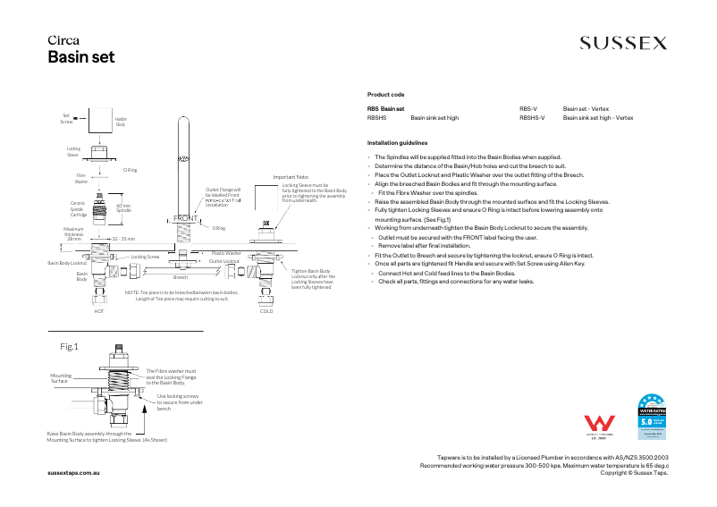 Página 1 del manual Manual de usuario Sussex RBS