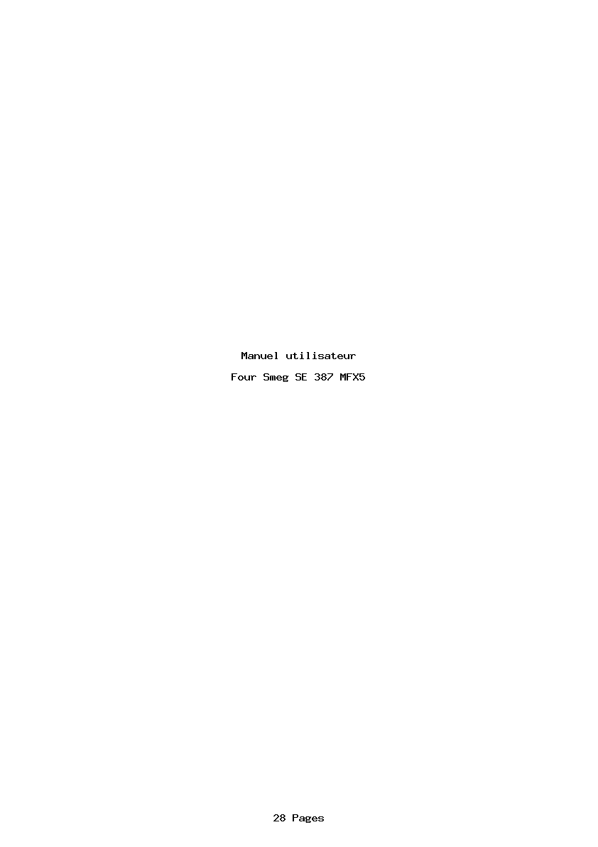 Page 1 de la notice Manuel utilisateur Smeg SE 387 MFX5