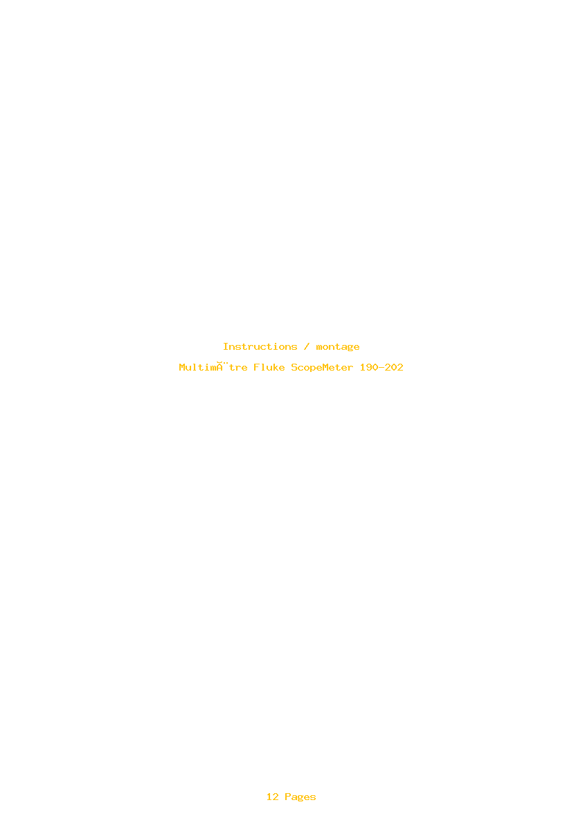 Page 1 de la notice Instructions / montage Fluke ScopeMeter 190-202