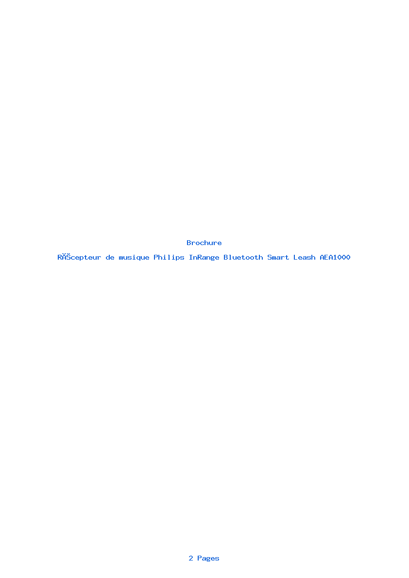 Page 1 de la notice Brochure Philips InRange Bluetooth Smart Leash AEA1000