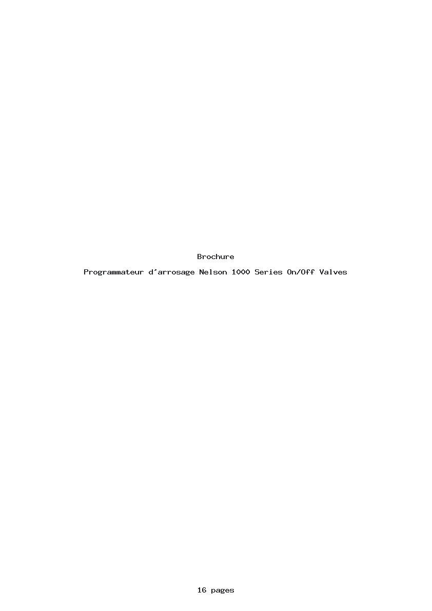 Image de la première page du manuel de l'appareil 1000 Series On/Off Valves