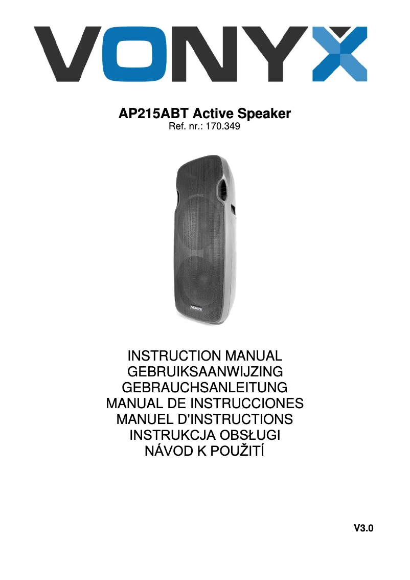 Page 1 of the manual User Manual Vonyx AP215ABT