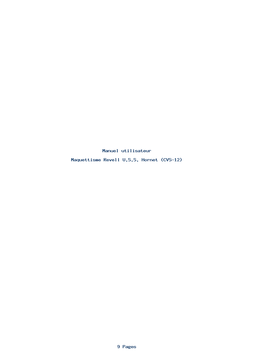 Page 1 de la notice Manuel utilisateur Revell U.S.S. Hornet (CVS-12)