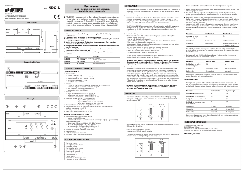 Page 1 de la notice Manuel utilisateur Vemer SRG.4