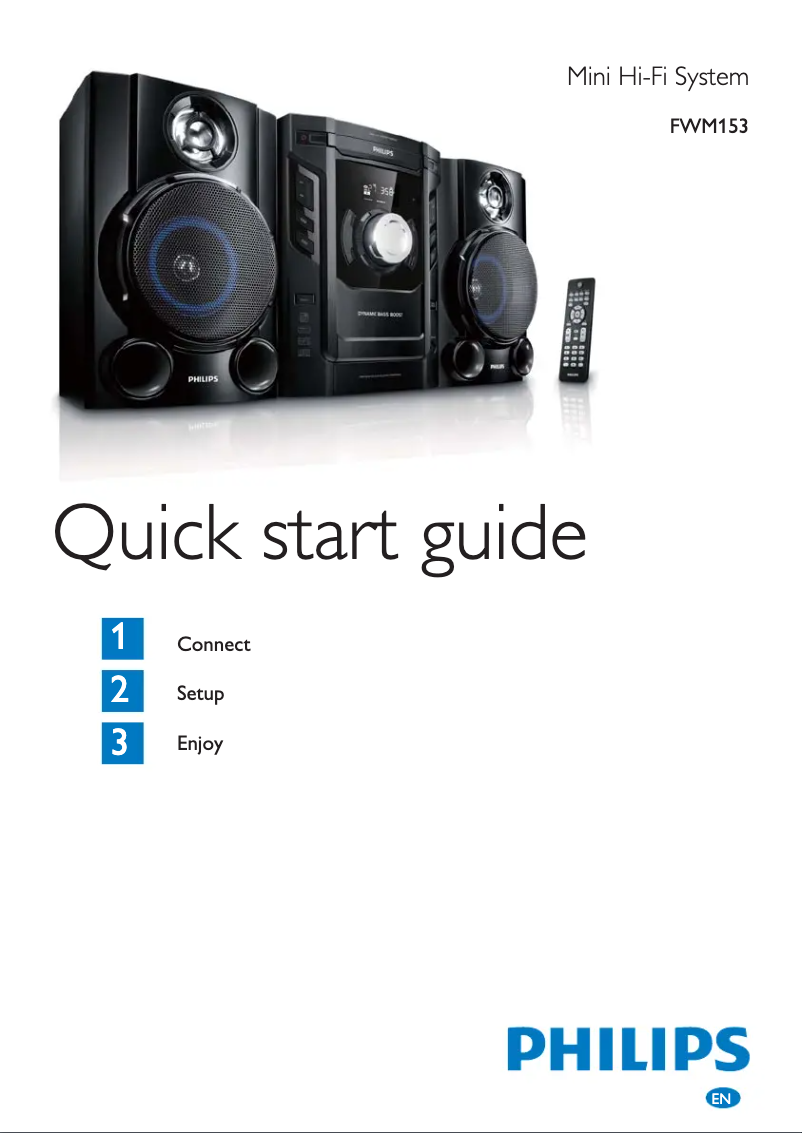 Page n°1 - Guide de démarrage rapide Philips FWM153