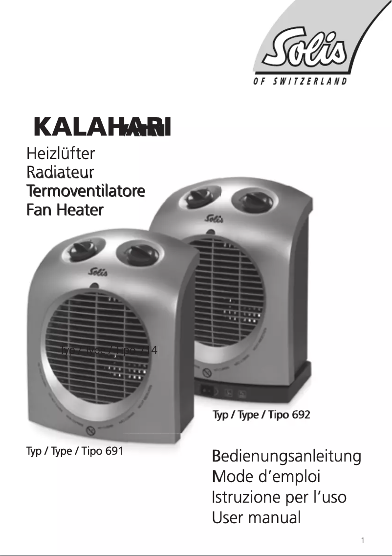 Page 1 de la notice Manuel utilisateur Solis Kalahari 692