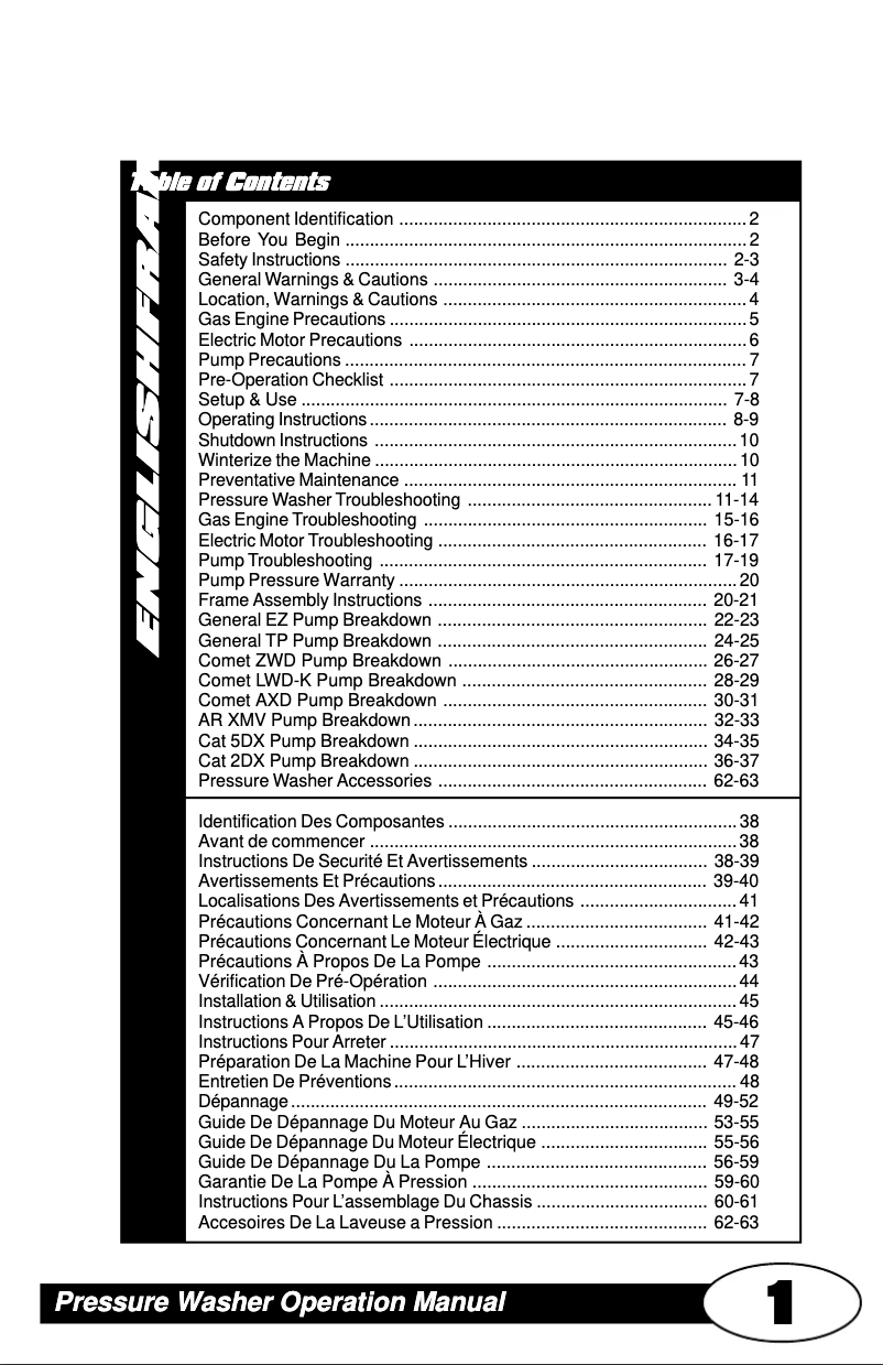 Page 1 de la notice Manuel utilisateur Lavorwash PWR4000