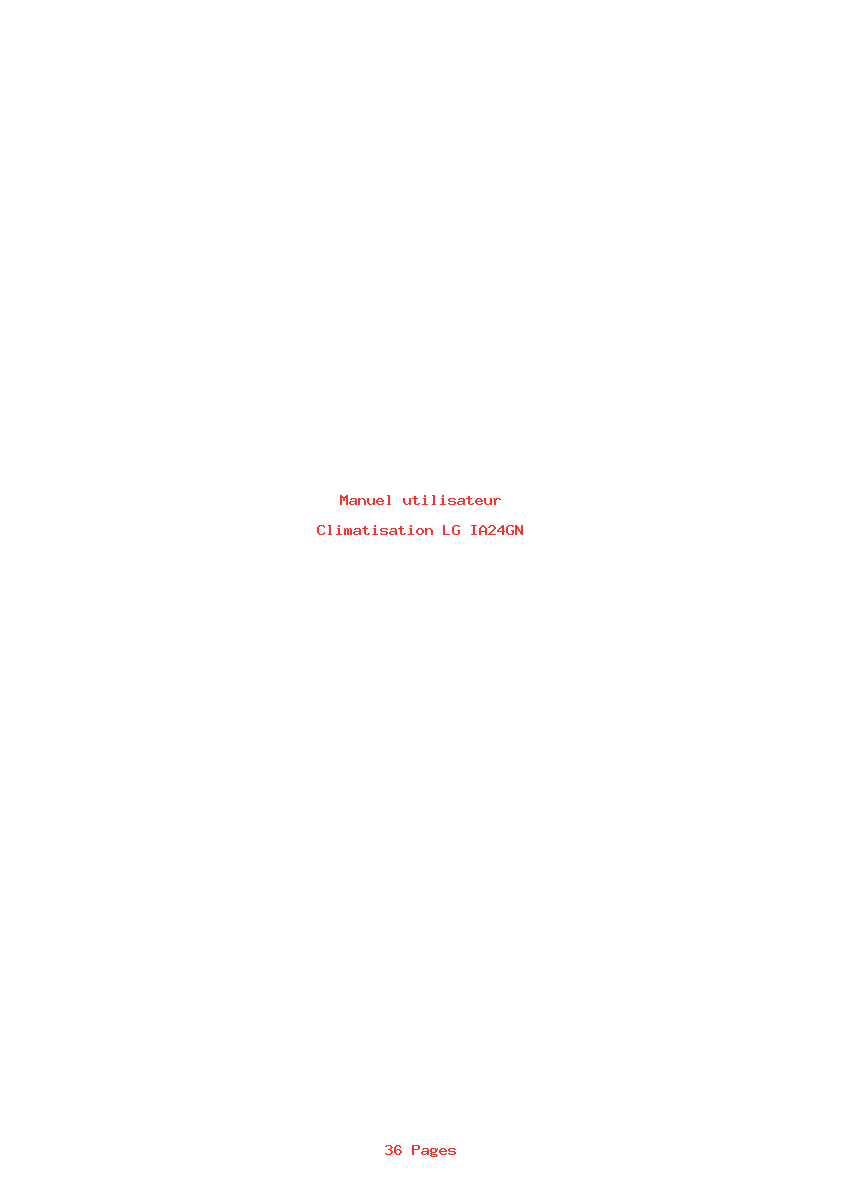 Page 1 de la notice Manuel utilisateur LG IA24GN