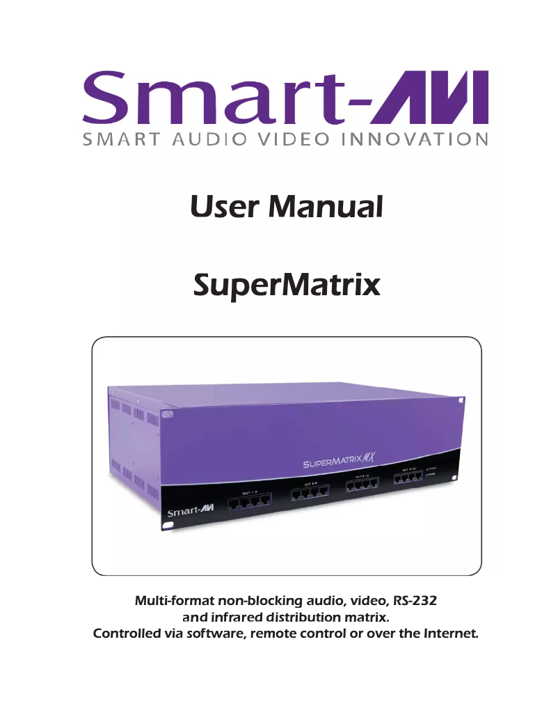 Page 1 de la notice Manuel utilisateur Smart-AVI SuperMatrix