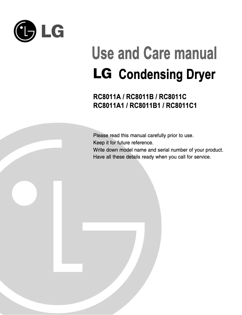 Página 1 del manual Manual de usuario LG RC8011B