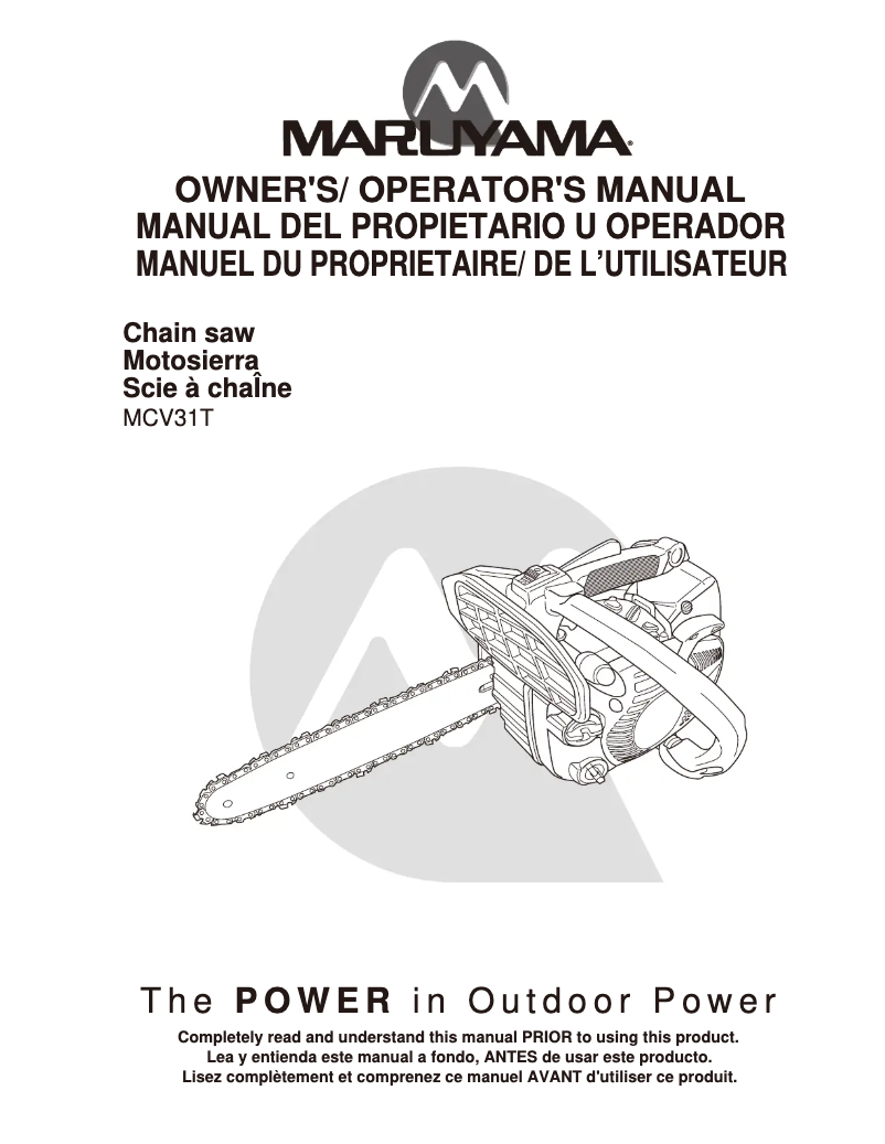 Página 1 del manual Manual de usuario Maruyama MCV31T