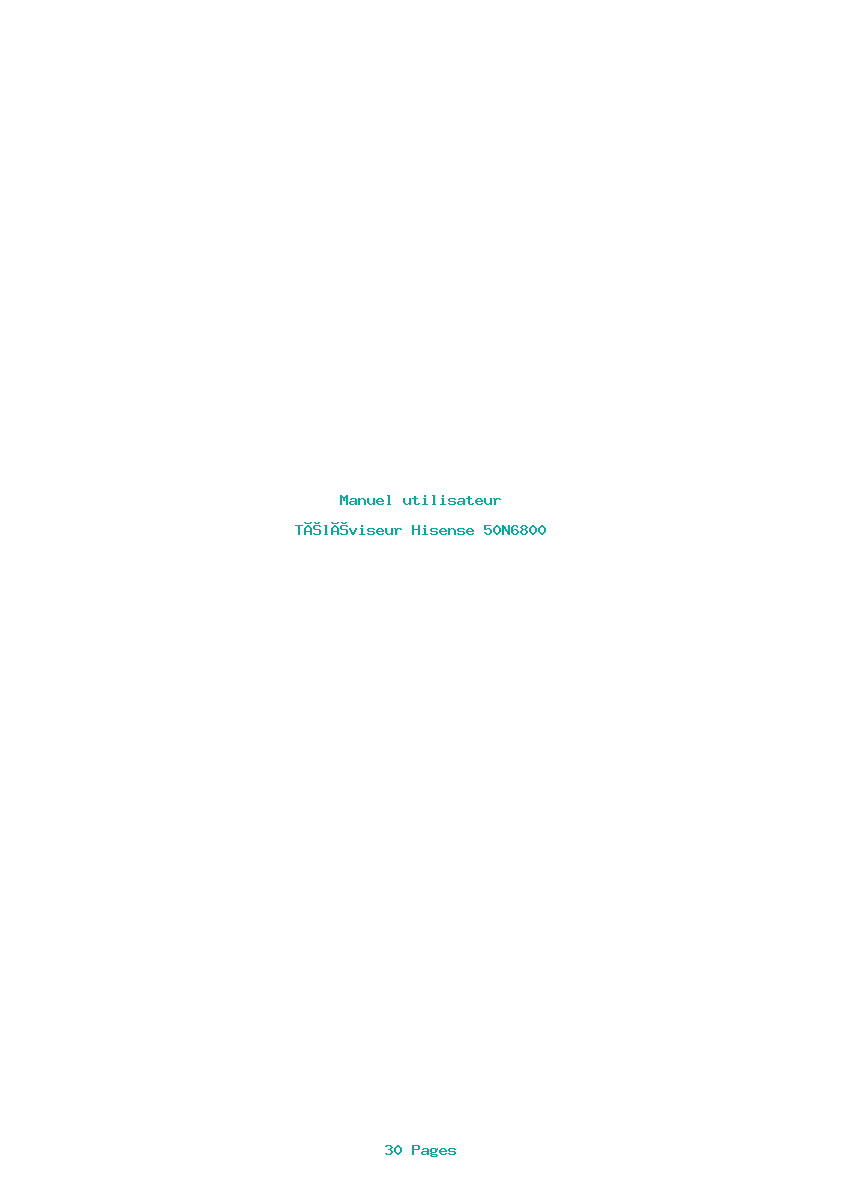 Page 1 de la notice Manuel utilisateur Hisense 50N6800