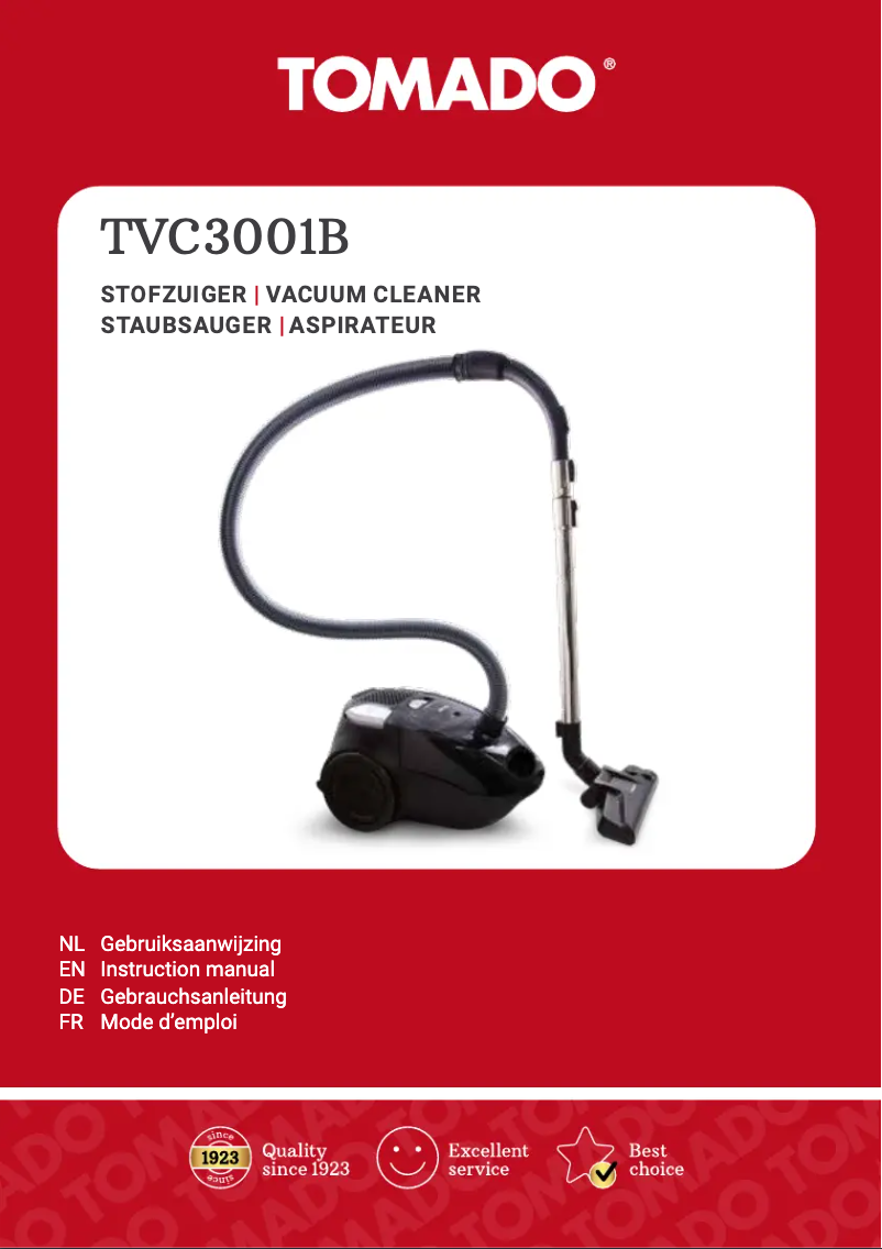 Page 1 de la notice Fiche technique Tomado TVC3001B
