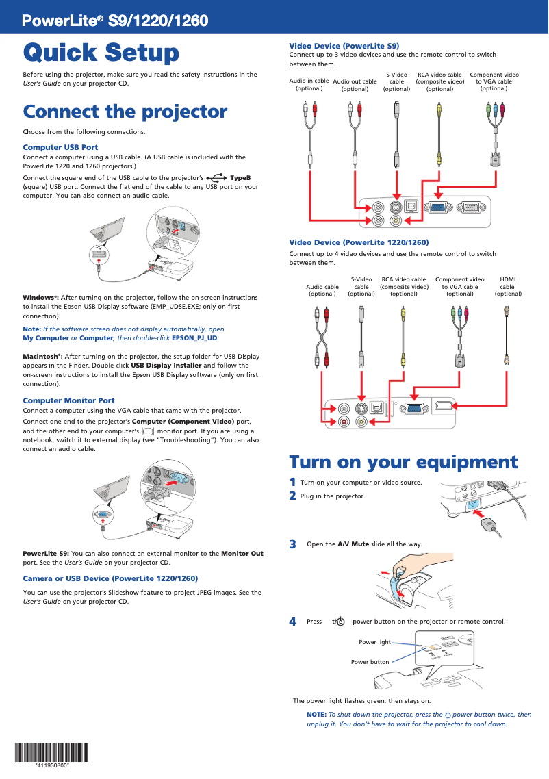 Página 1 del manual Manual de usuario Epson PowerLite S9
