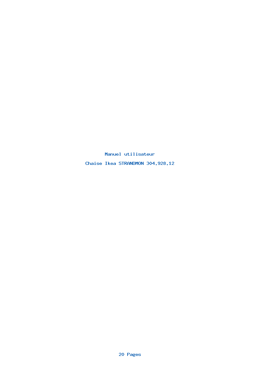 Page 1 de la notice Manuel utilisateur Ikea STRANDMON 304.928.12