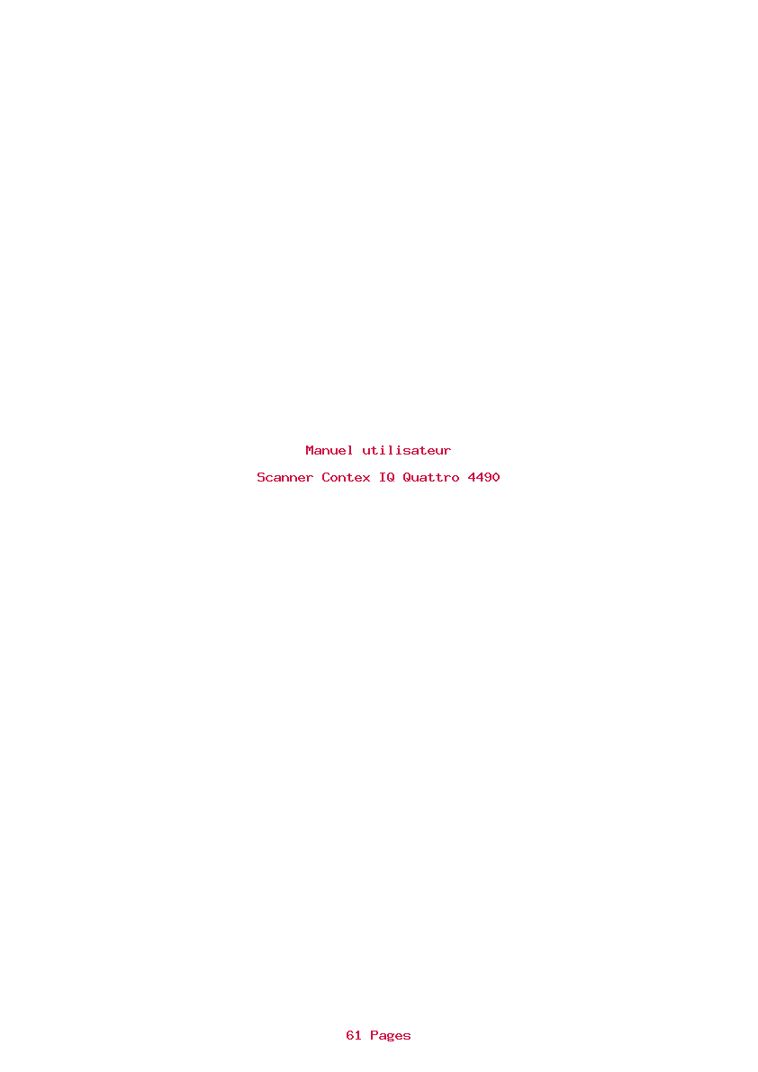 Page 1 de la notice Manuel utilisateur Contex IQ Quattro 4490