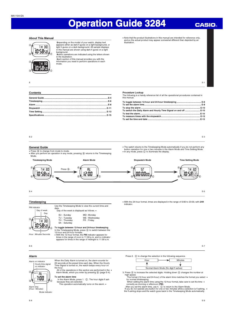 Page 1 de la notice Manuel utilisateur Casio Collection LA-20WH-8AEF