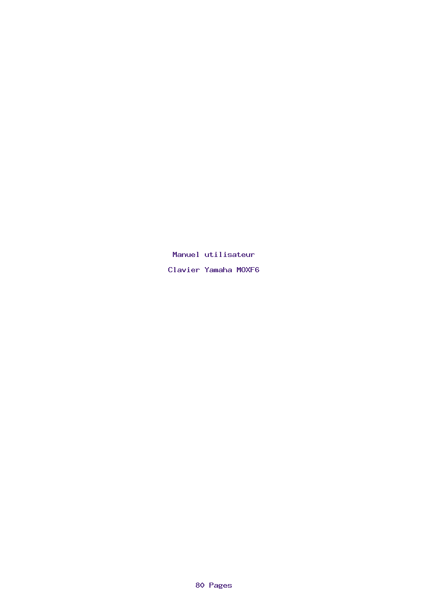 Page 1 de la notice Manuel utilisateur Yamaha MOXF6