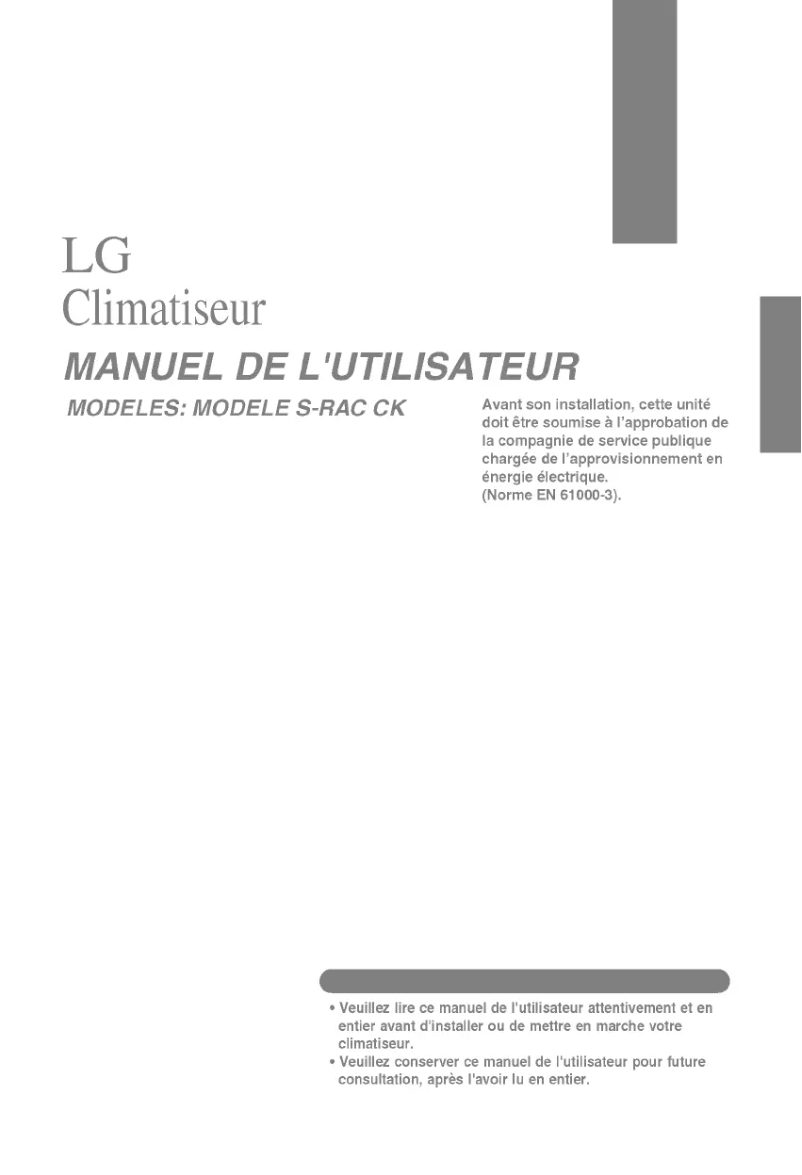Page 1 de la notice Manuel utilisateur LG LS-C096QLA2