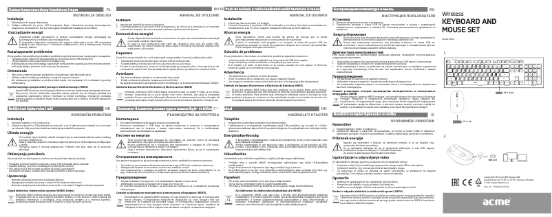 Page 1 de la notice Manuel utilisateur Acme WS08