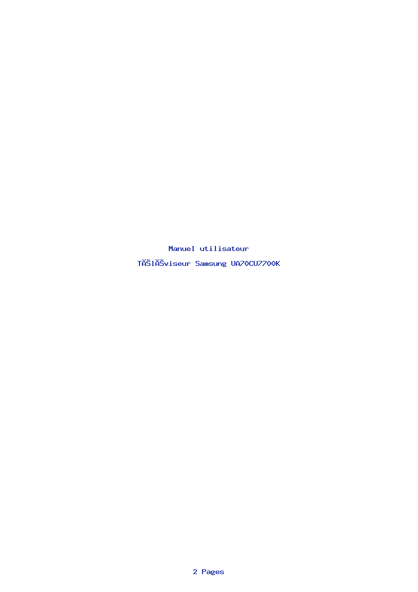 Page 1 de la notice Manuel utilisateur Samsung UA70CU7700K