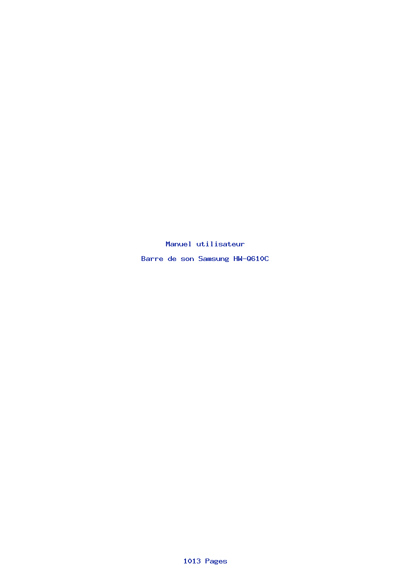Page 1 de la notice Manuel utilisateur Samsung HW-Q610C