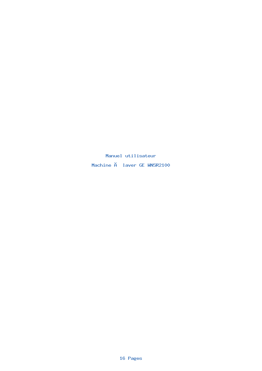 Image de la première page du manuel de l'appareil WNSR2100
