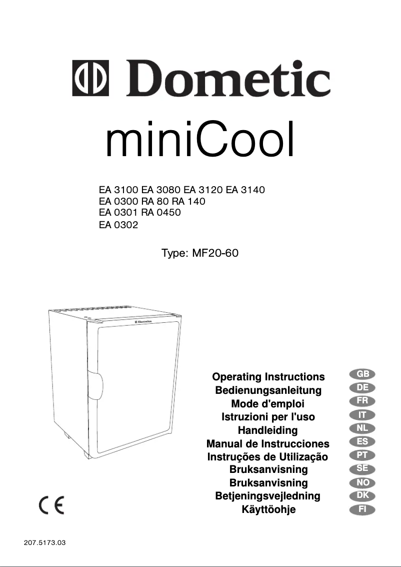 Page 1 de la notice Manuel utilisateur Dometic EA 0302