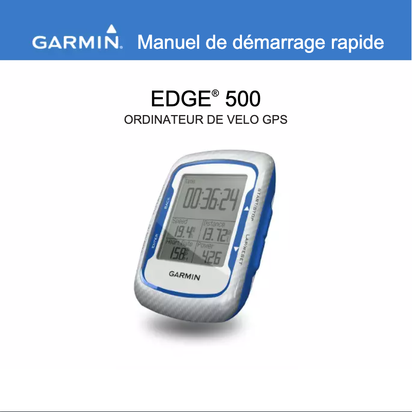 Page 1 of the manual User Manual Garmin Edge 500