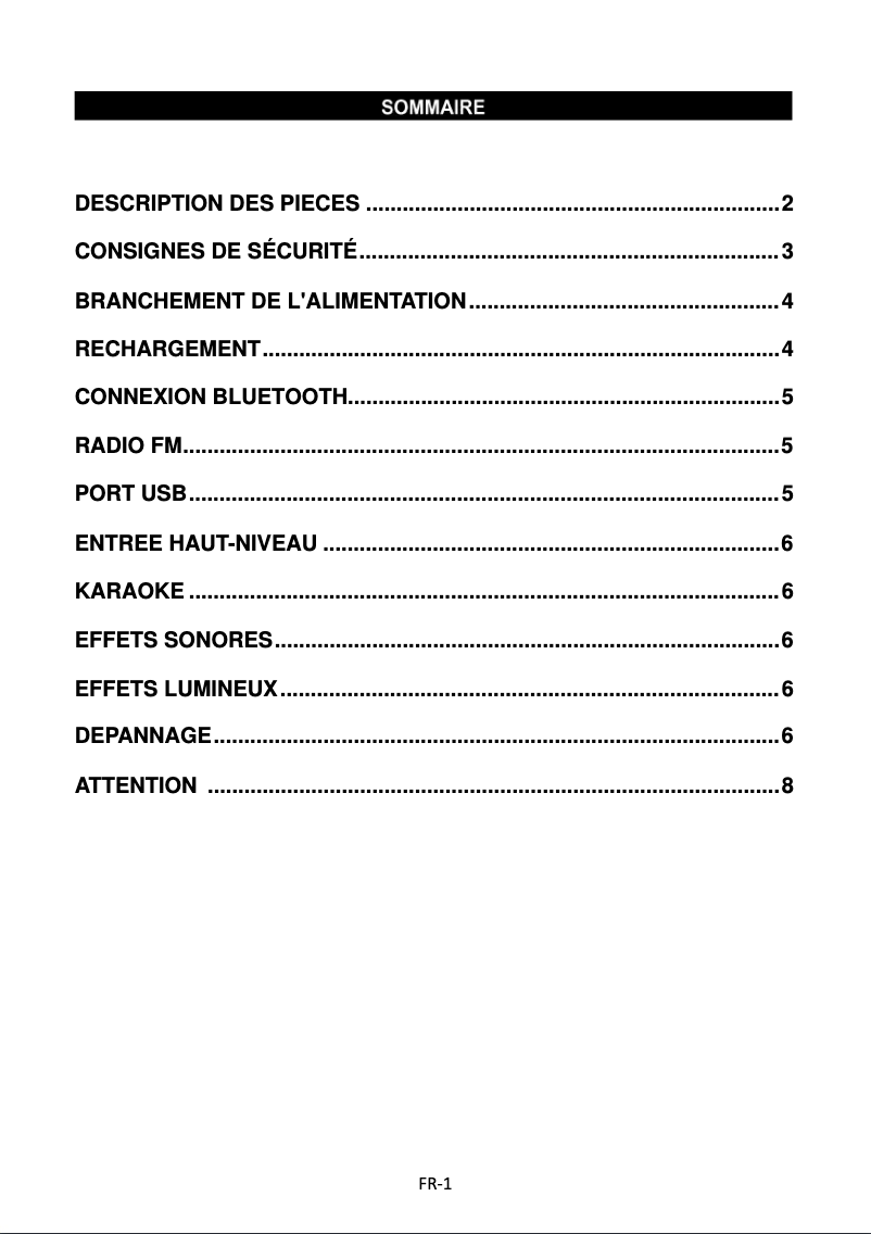 Page 1 de la notice Manuel utilisateur Denver TSP-205