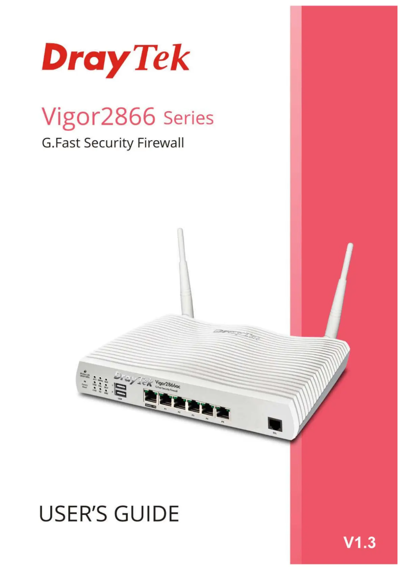 Page 1 de la notice Manuel utilisateur Draytek Vigor 2866L
