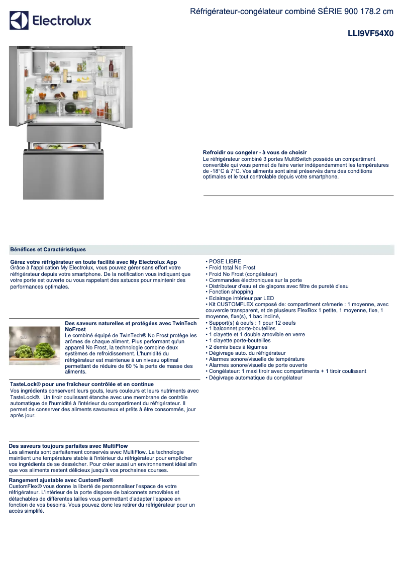 Página 1 del manual Ficha técnica Electrolux LLI9VF54X0