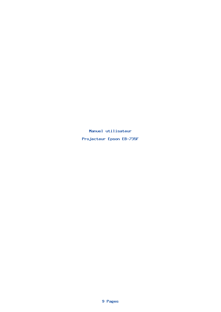 Page 1 de la notice Manuel utilisateur Epson EB-735F