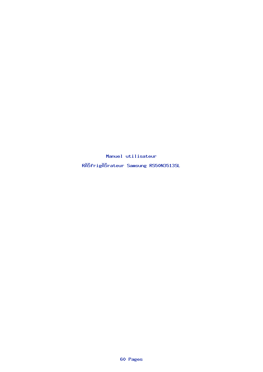 Page 1 de la notice Manuel utilisateur Samsung RS50N3513SL