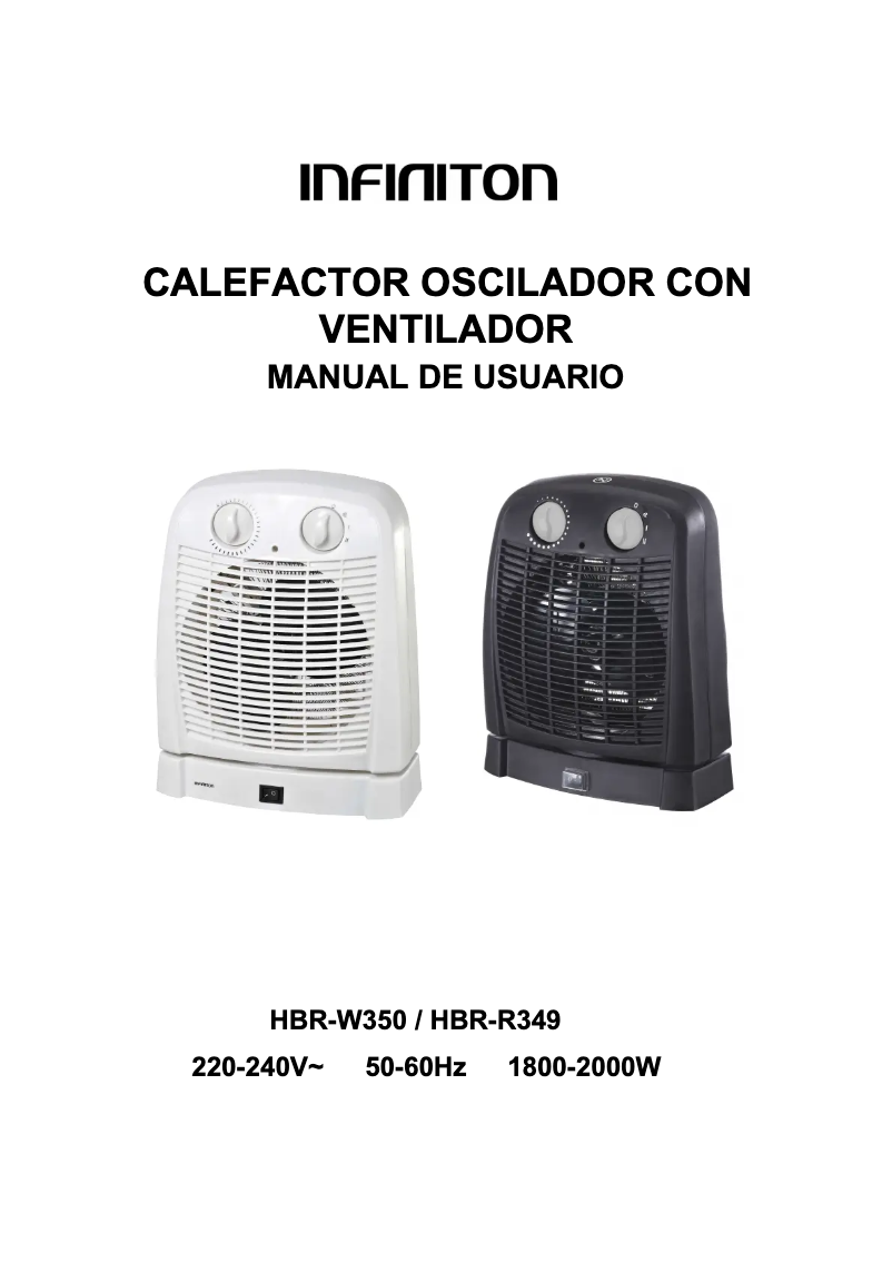 Page 1 of the manual User Manual Infiniton HBR-R349