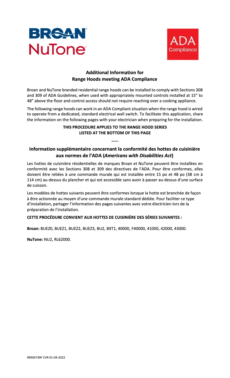 Página 1 del manual Diagrama de cableado Broan 412123