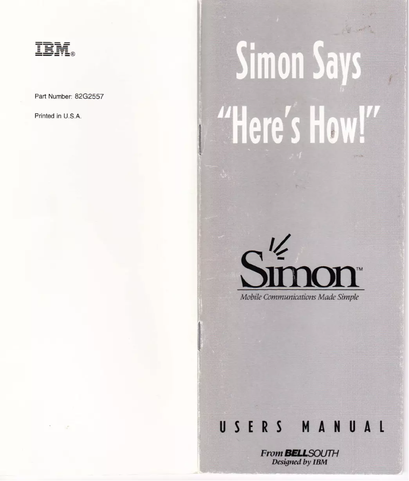 Page 1 de la notice Manuel utilisateur IBM Simon