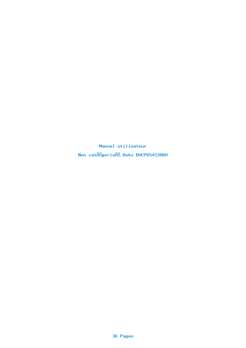 Page 1 de la notice Manuel utilisateur Beko BHCP65422BBH
