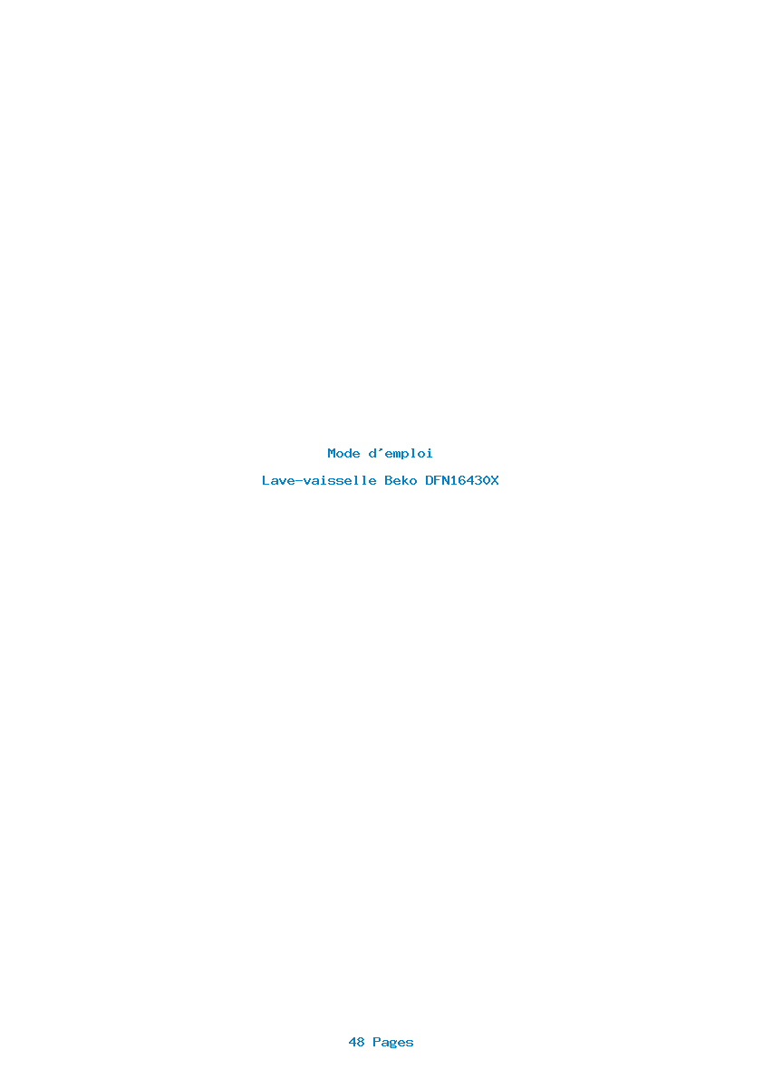 Page 1 de la notice Mode d'emploi Beko DFN16430X