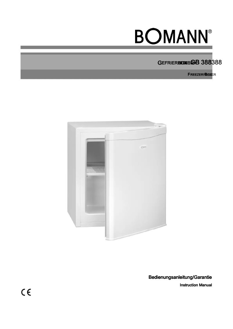 Page 1 de la notice Manuel utilisateur Bomann KB388