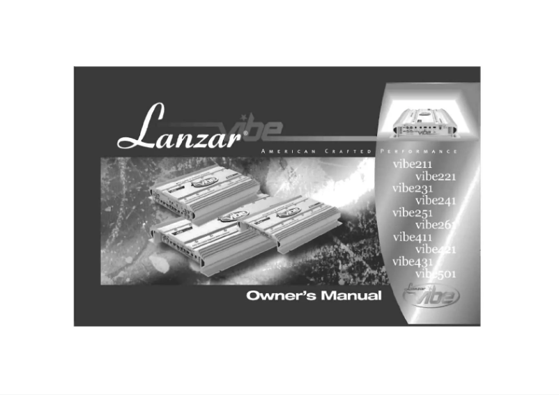Page 1 de la notice Manuel utilisateur Lanzar VIBE 231