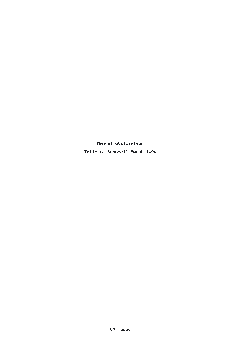 Page 1 de la notice Manuel utilisateur Brondell Swash 1000