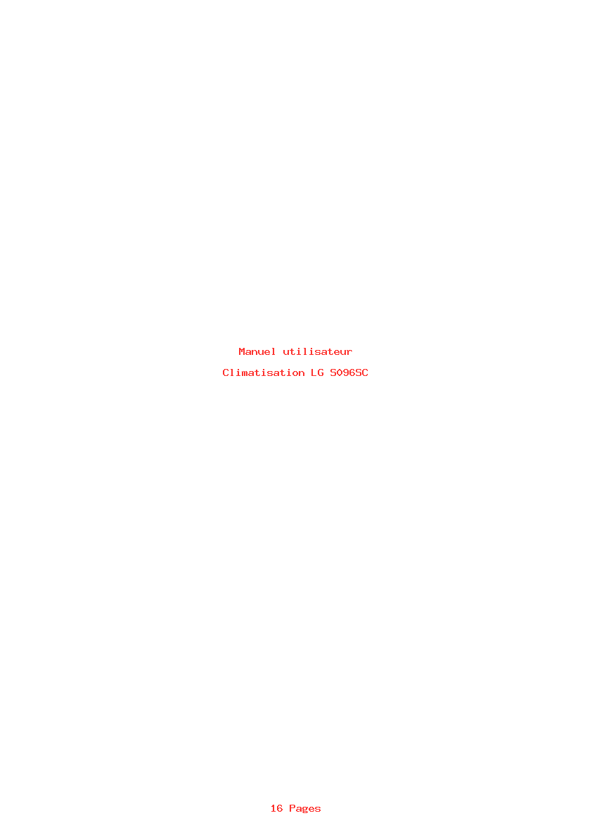 Page 1 de la notice Manuel utilisateur LG S096SC