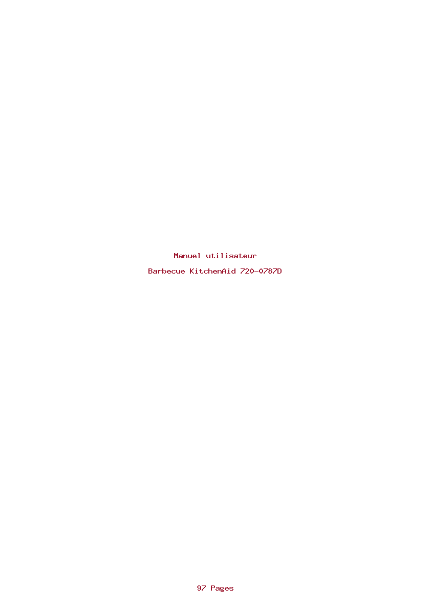 Page 1 de la notice Manuel utilisateur KitchenAid 720-0787D