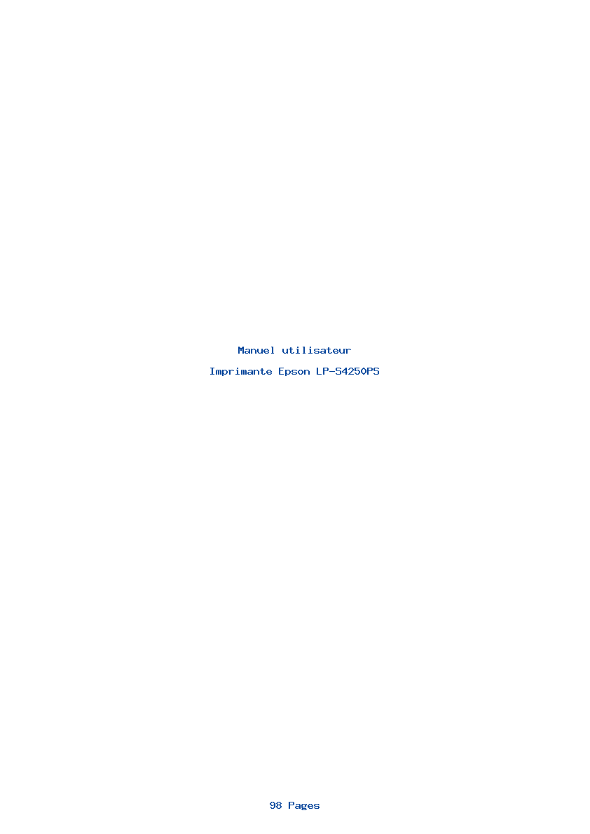 Page 1 de la notice Manuel utilisateur Epson LP-S4250PS