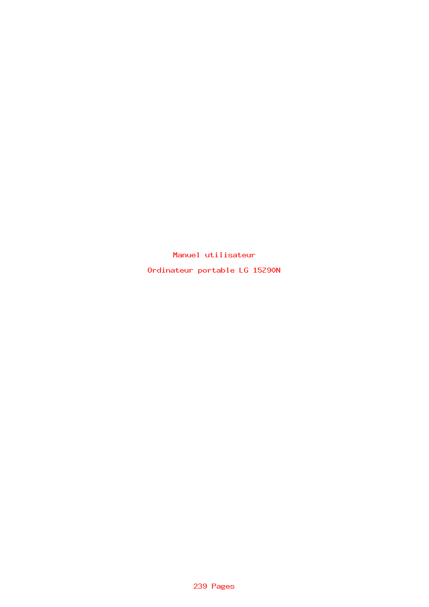 Page 1 de la notice Manuel utilisateur LG 15Z90N